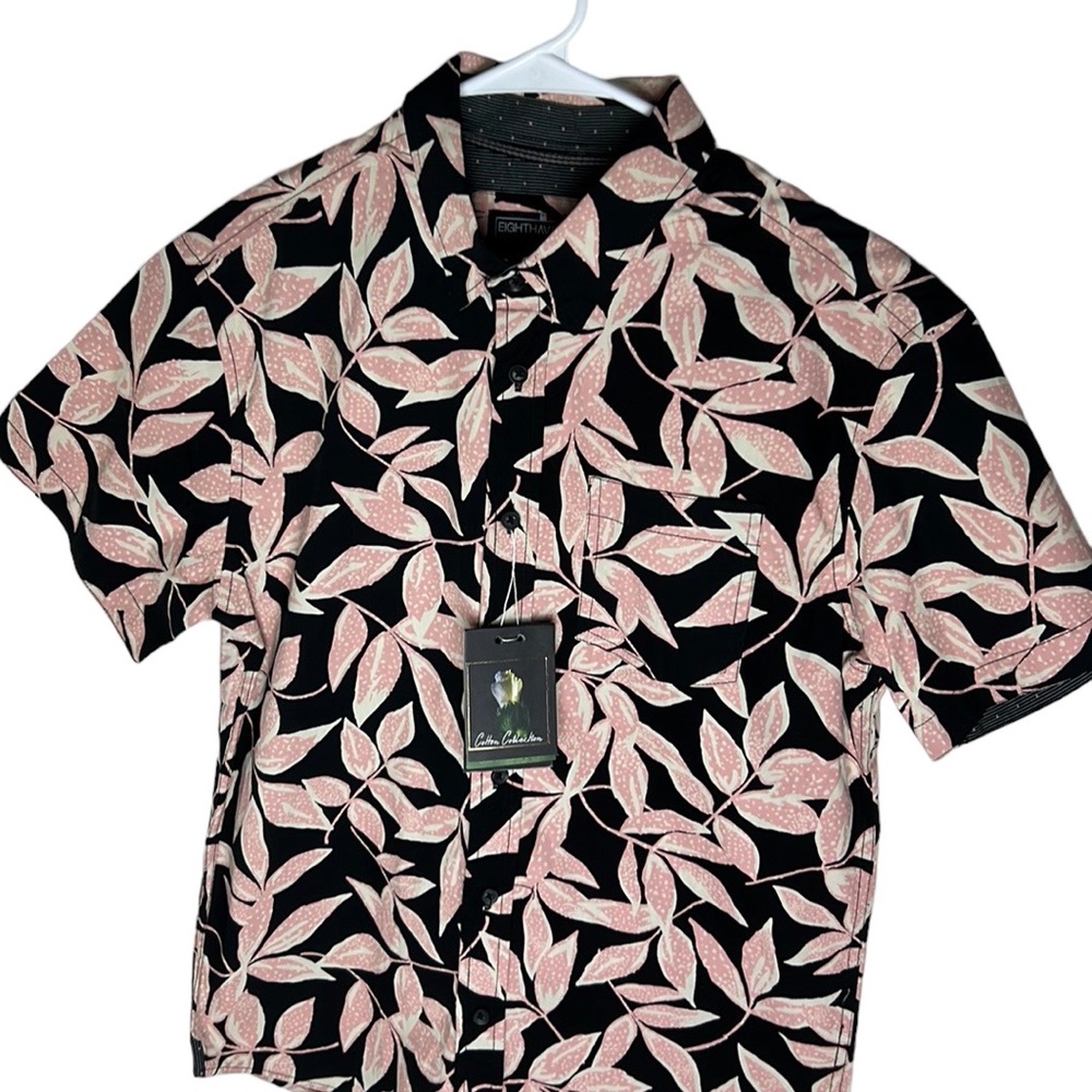 Eighth Avenue Leaf Print Button Up Shirt Size M